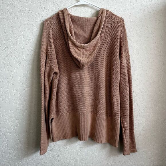 T by Alexander Wang Tan Knit Hooded Sweater Women’s Size Small - Picture 2 of 6